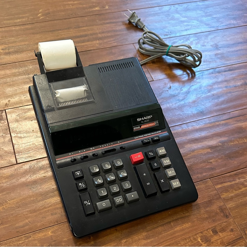VTG Sharp EL-2630 2 Color Ribbon Print Calculator - Picture 2 of 9